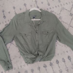 NWT olive button down